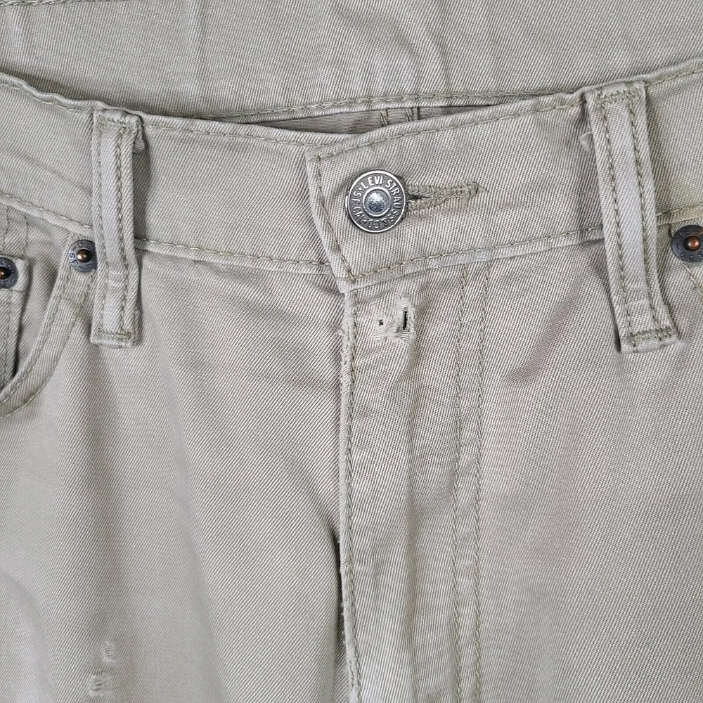 Levis Jeans Mens 34x30 (36x30) Beige 541‎ Straight Distressed Zip Fly Stretch